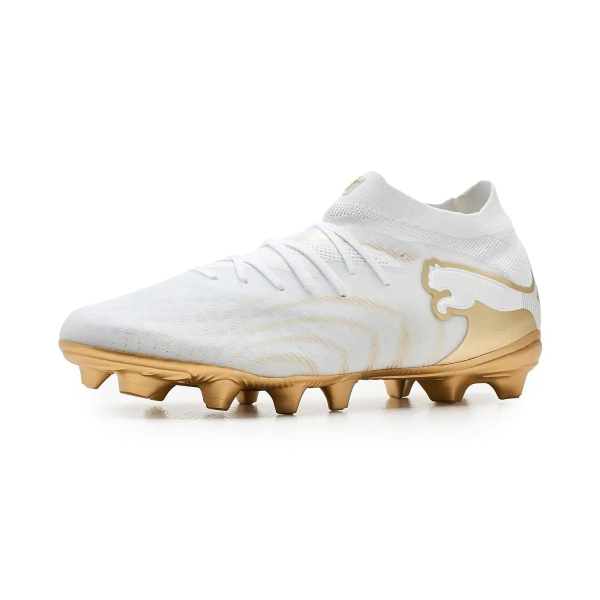 Man`s Shoes  Future 9 Pro Firm Artificial Ground Soccer Cleats White/Metallic Gold/Black by Puma