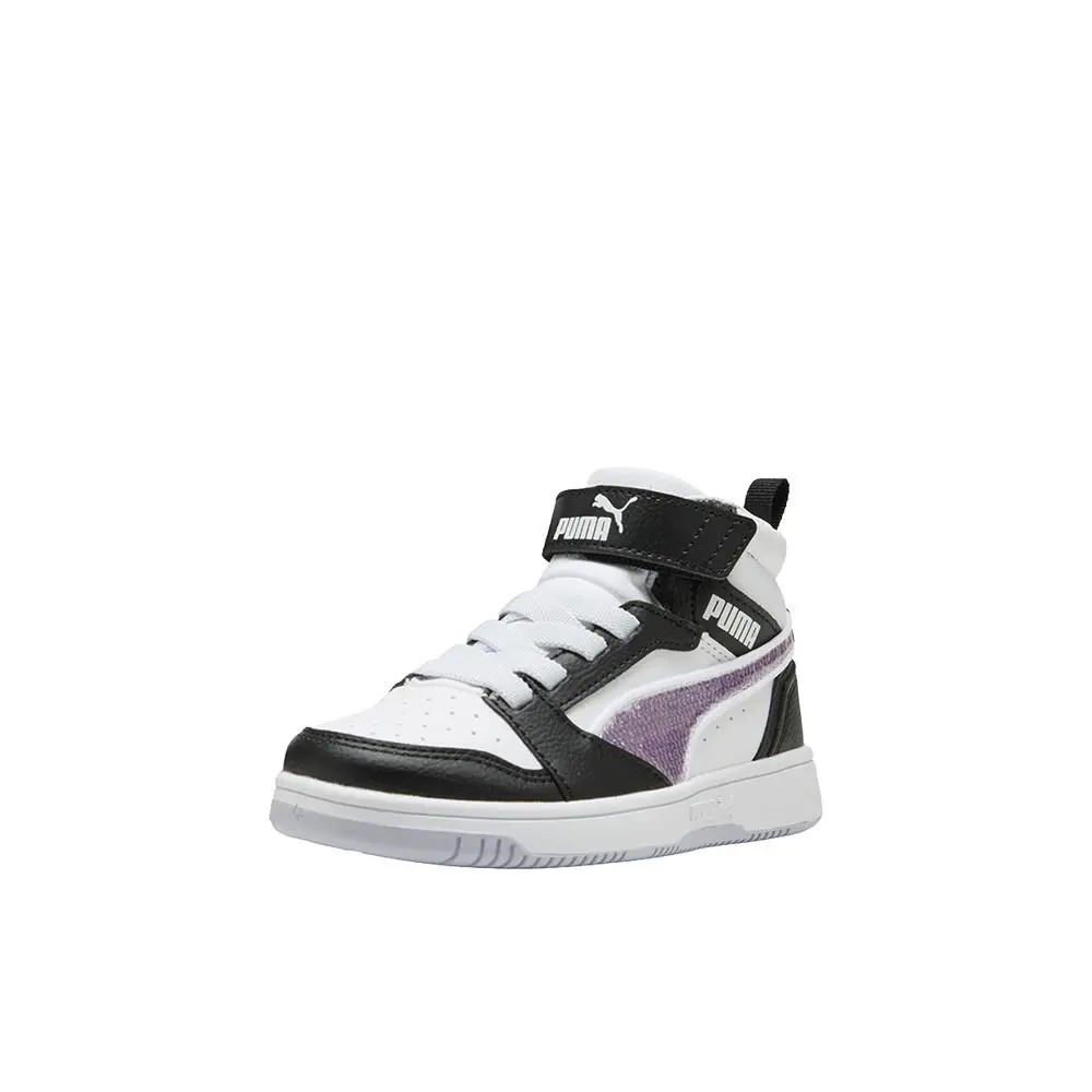 Puma shoes - PUMA Rebound V6 Mid Top Sequins Slip On  Youth - 40578501 - Black, White 0