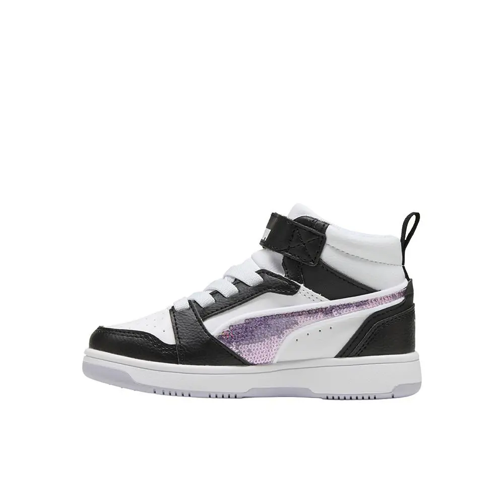 Puma shoes - PUMA Rebound V6 Mid Top Sequins Slip On  Youth - 40578501 - Black, White 1