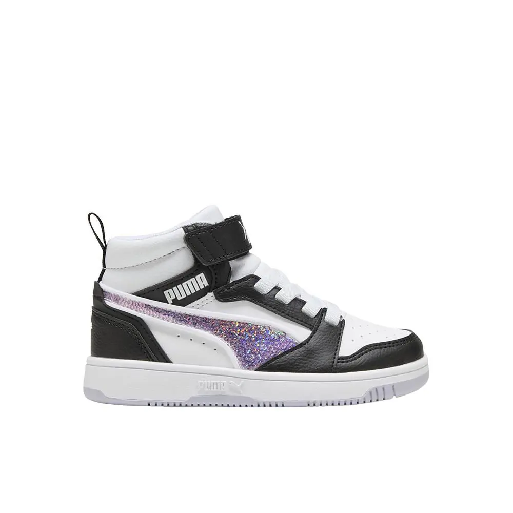 Puma shoes - PUMA Rebound V6 Mid Top Sequins Slip On  Youth - 40578501 - Black, White 7
