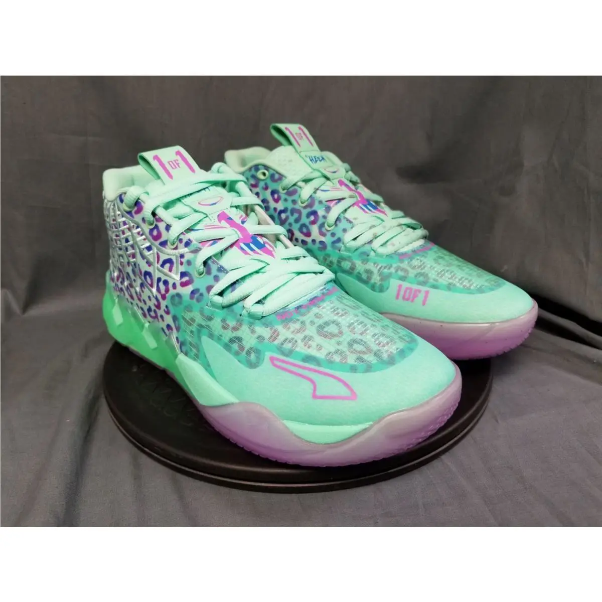 Puma shoes - PUMA LaMelo Ball MB.01 - LaMelo Ball - Green Glimmer/Pure Magenta/Hyperlink Blue 10