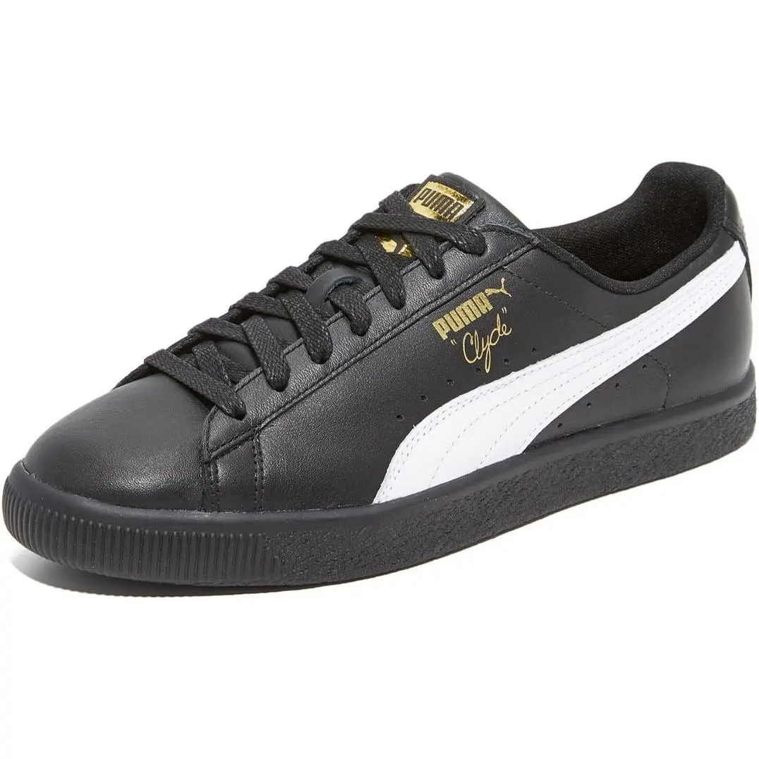 Puma Clyde Core L Foil Men`s Sneakers Black White Gold US 11