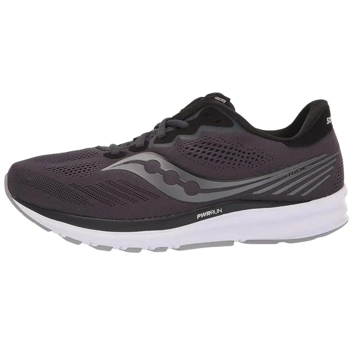 Saucony Men`s Ride 14 Running Shoe Charcoal/black 12