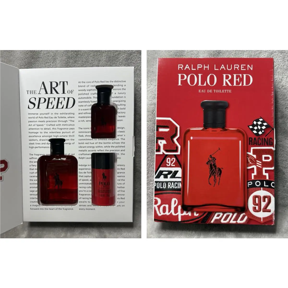 Ralph Lauren Men`s Polo Red Eau de Toilette 3pc Gift Set Limited Edition Race