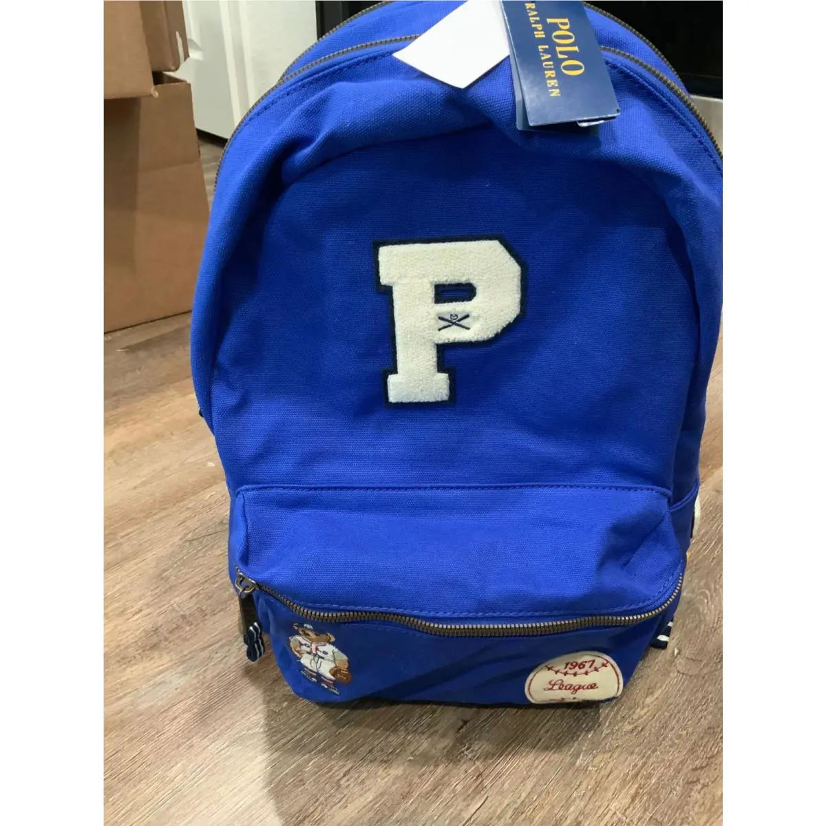 Polo Ralph Lauren Men`s Polo Bear Baseball Canvas Blue Backpack