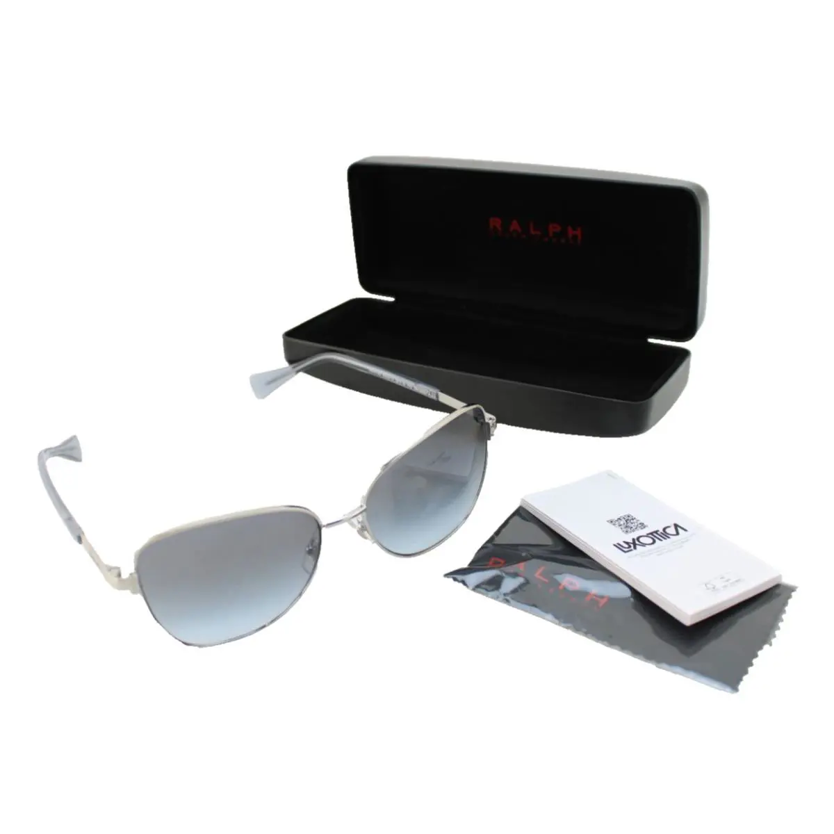 Ralph Lauren Aviator Silver Frame Gradient Blue Lens Women Sunglasses