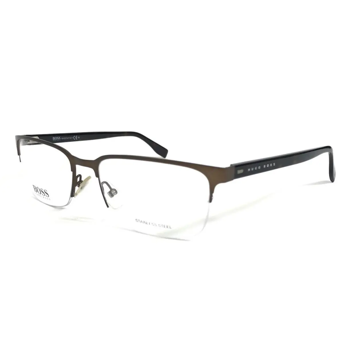 Hugo Boss Eyeglasses Frames 0682 Z0U Brown Dark Havana Half Rim 57-19-145