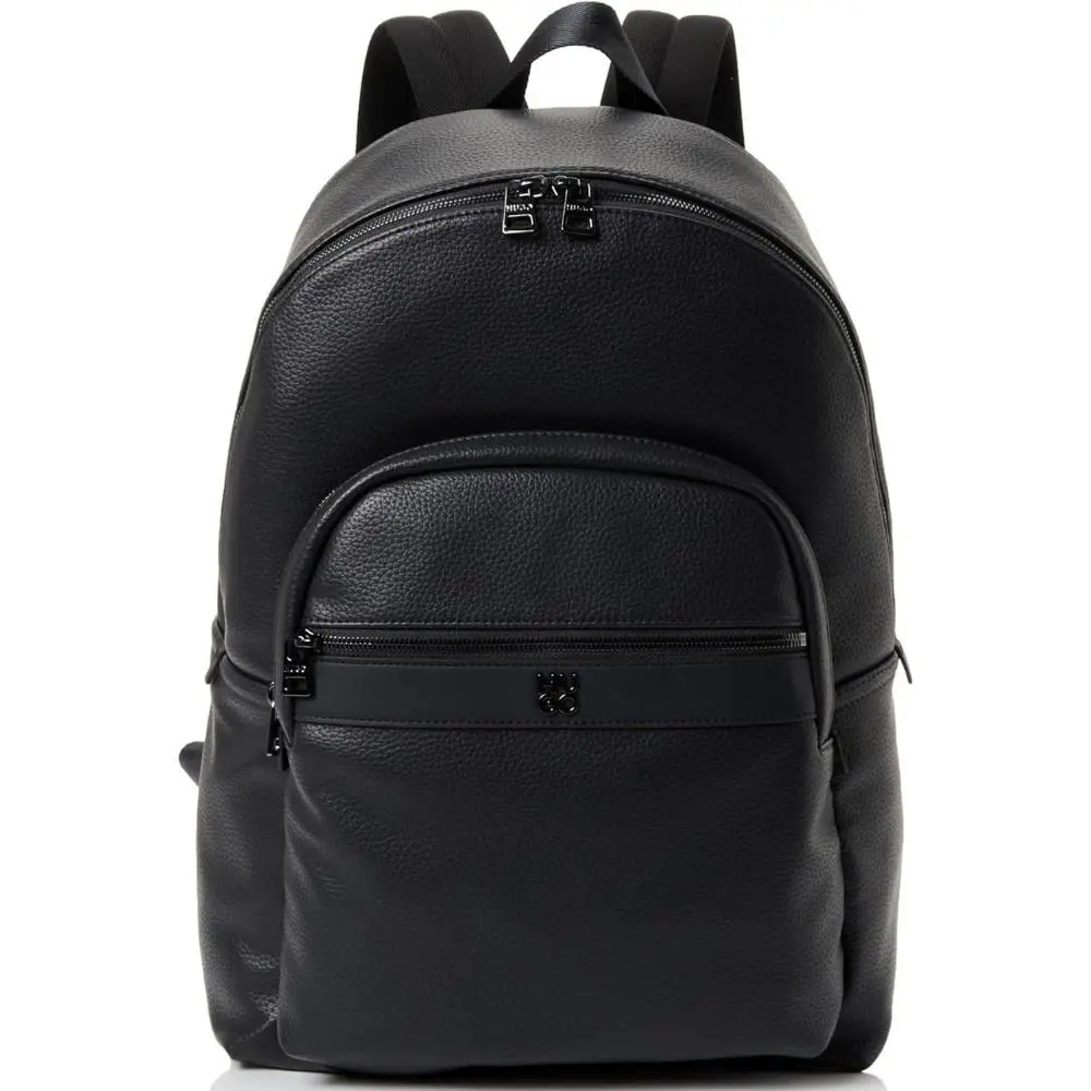 Hugo Mens Navy Quantic 13 Inch Adjustable Strap Classic Leather Backpack