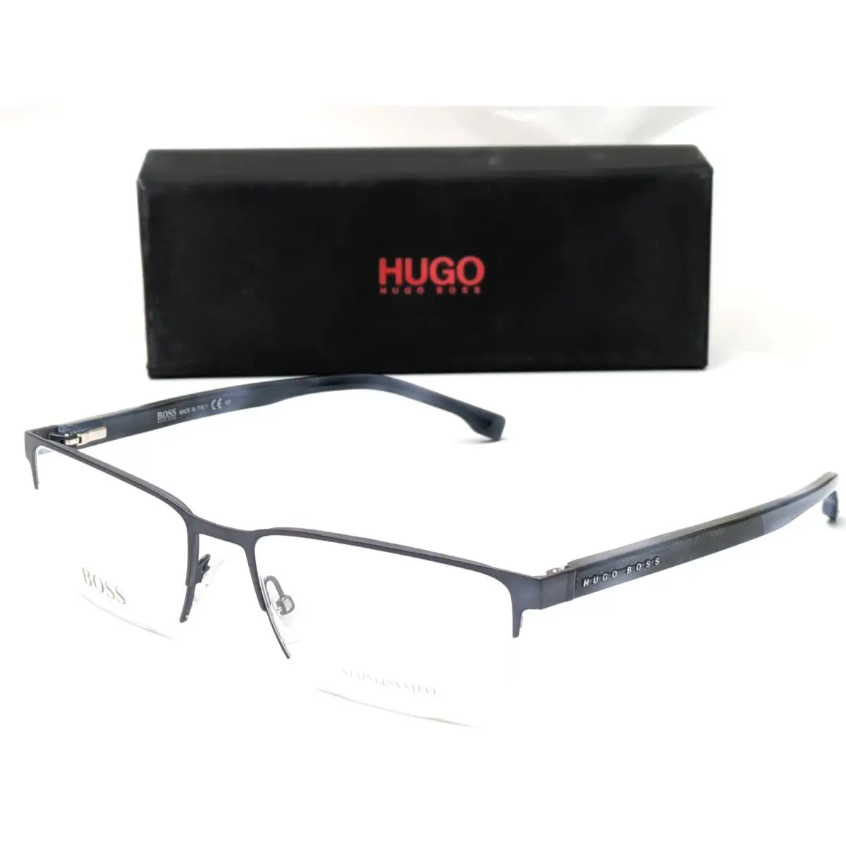 Hugo Boss Boss 1302/U Fll Matte Blue Men`s Eyeglasses Frames 57-18-145