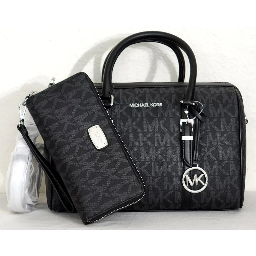 Bedford Legacy Black Logo MD Duffle Satchel Bag /or Wallet Bag and wallet by Michael Kors