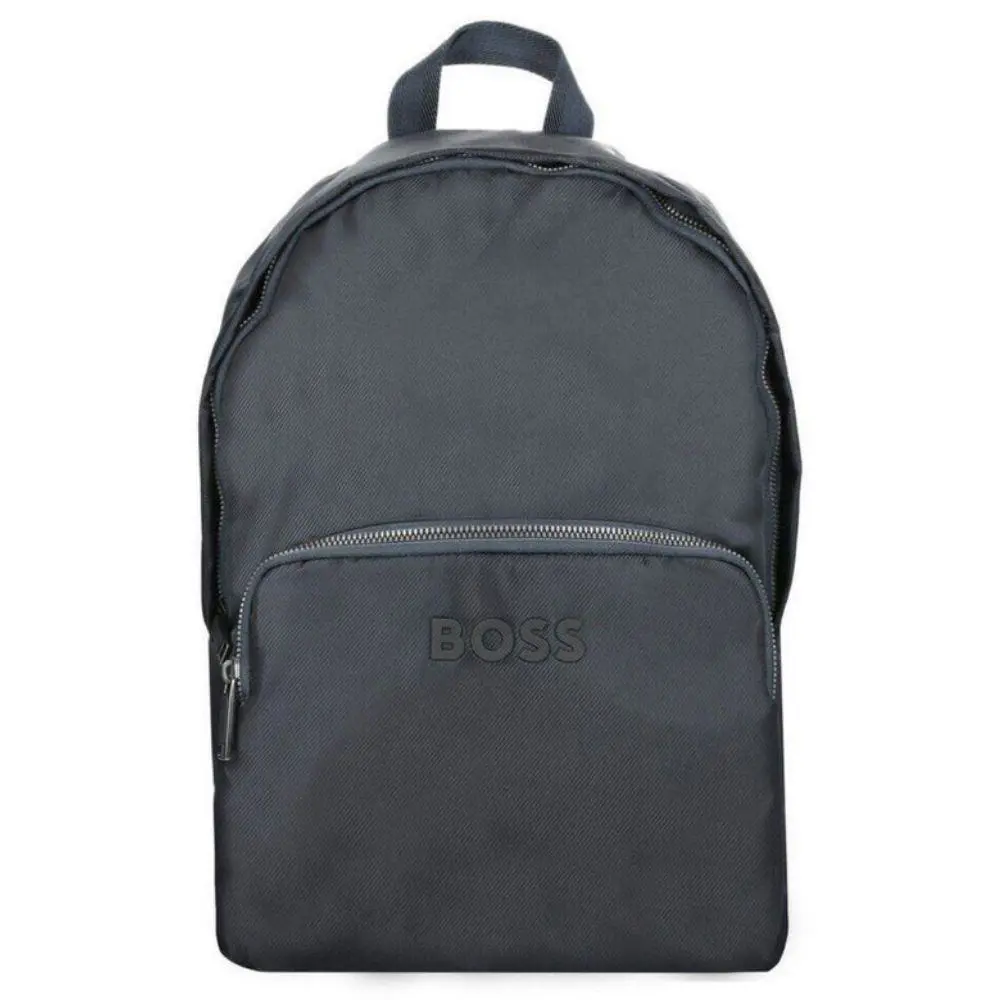 Hugo Boss Mens Dark Blue Catch Adjustable Zipper Polyester Backpack Bag OS