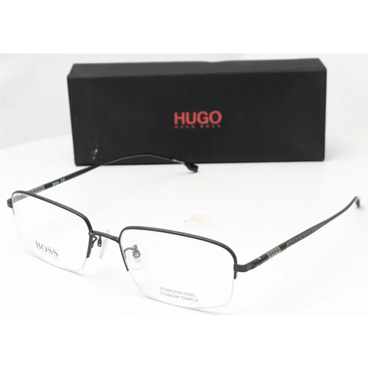 Hugo Boss Boss 1298/F 003 Matte Black Titanium Eyeglasses Frames 56-18-145