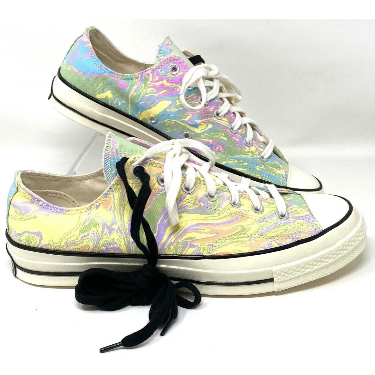 Converse Chuck 70 OX Egret Multicolor Canvas Low Sneakers Men`s Size 11 167374C