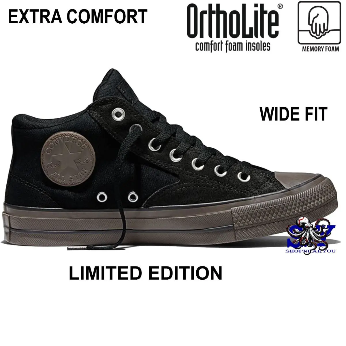 Converse Chuck Taylor All Star Malden Street Suede Canvas Mid-top Sneakers Wide - Black