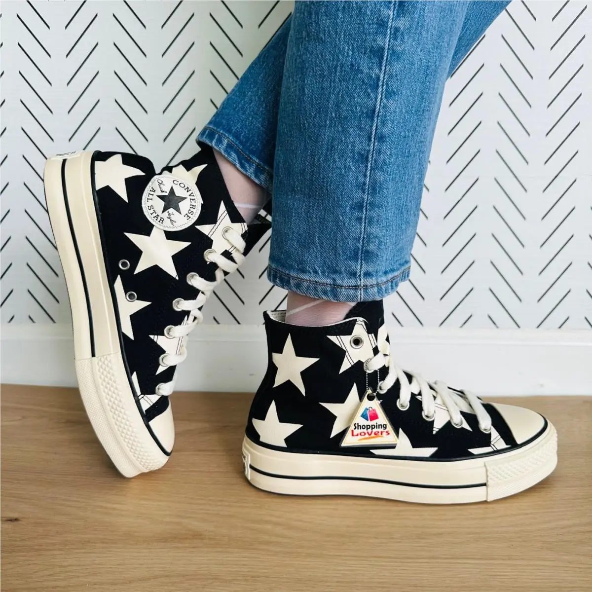 ⭐converse Chuck Taylor All Star Lift Platform Hi Large Stars 10.5 Shoes A09903C⭐