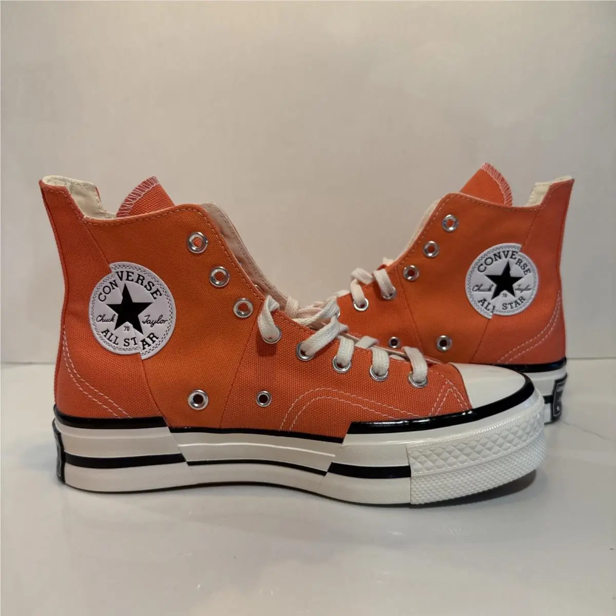Converse Chuck 70 Plus Hi Top Platform Mens Shoes Orange Womans 8.5 Men’s 6.5