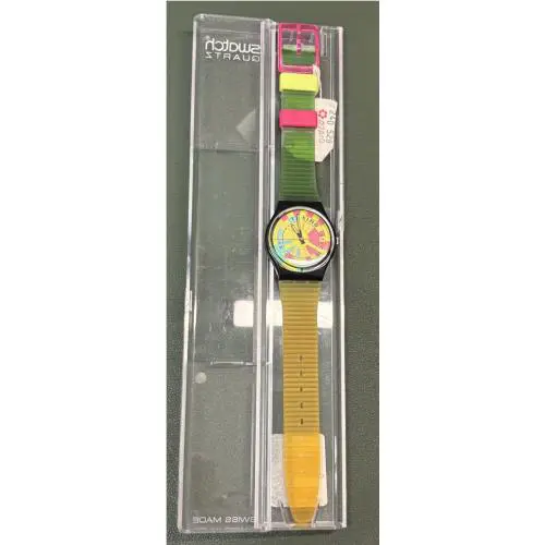 IN Box Vintage 1990 Swatch Quartz Watch World Record Model GB721