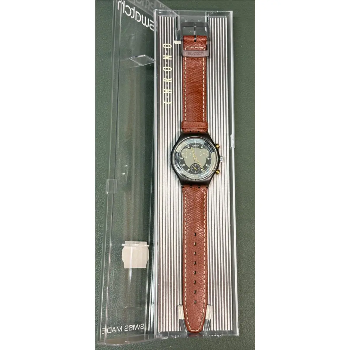 IN Box Vintage 1993 Swatch Chrono Watch Jet Lag Model SCM102