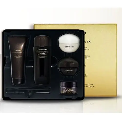 Shiseido Future Solution LX 5Pc Eye Softener Cleanser Day Night Cream Travel Set