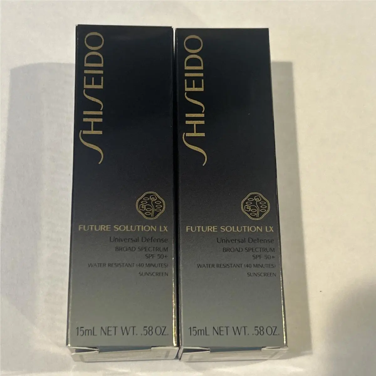 2x Shiseido Future Solution LX Universal Defense Spf 50+ 15ml / .58 oz ea Rare