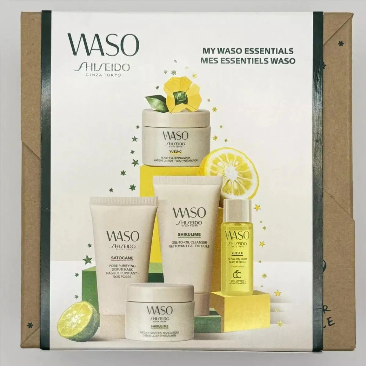 Shiseido My Waso Essentials 5pc Set Cleanser• Moisturizer• Scrub• Mask•serum