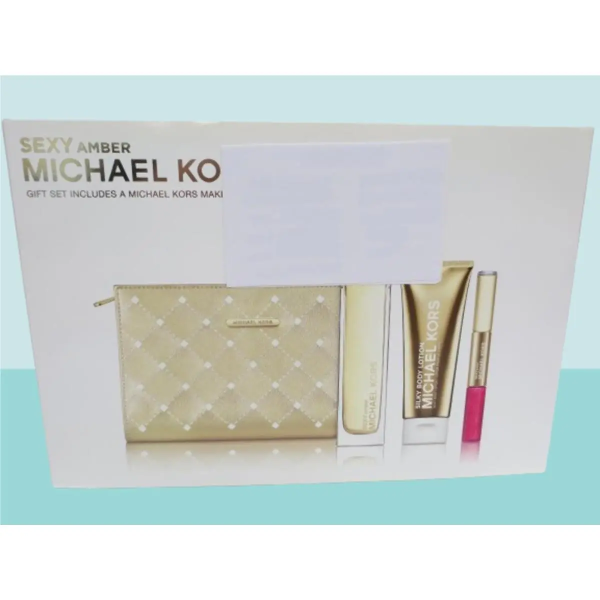 Sexy Amber Eau DE Parfum Body Lotion Lip Luster 4PCS Set Boxed by Michael Kors