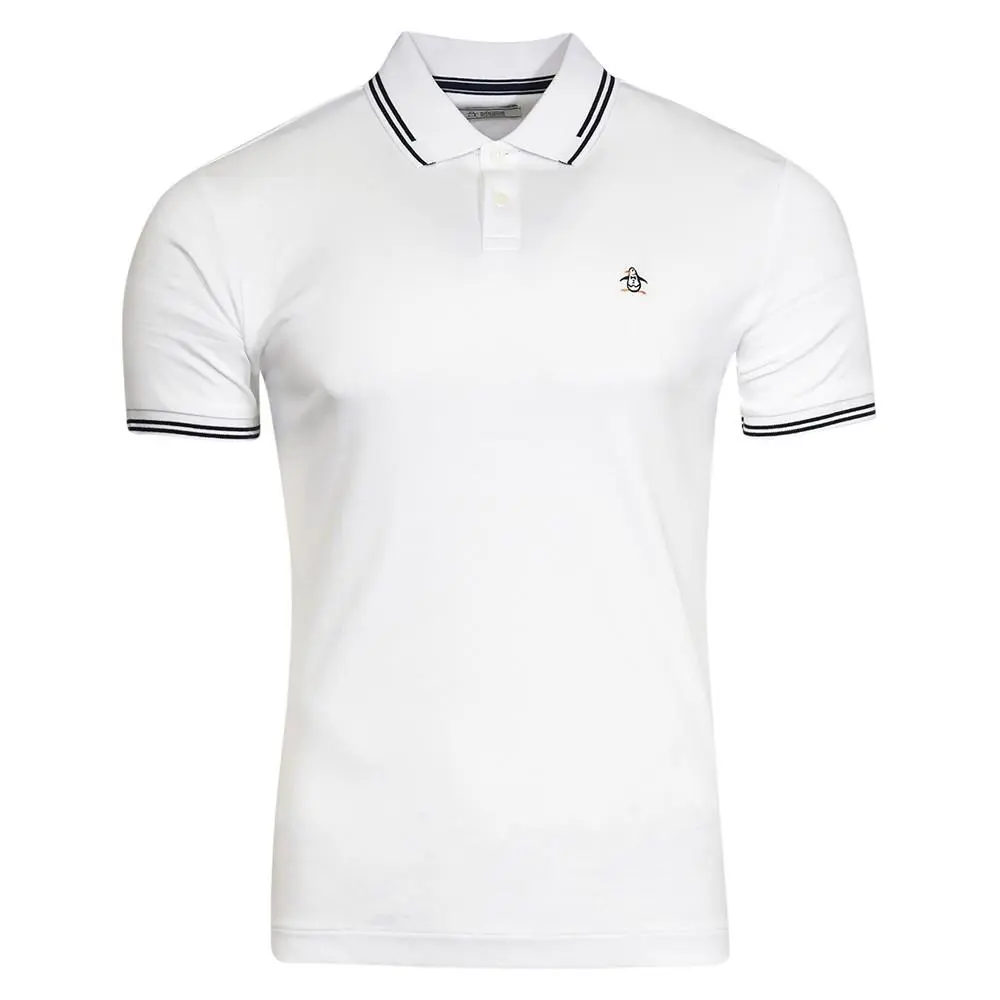 Original Penguin Men`s Polo Shirt Short Sleeve Cotton Bright White
