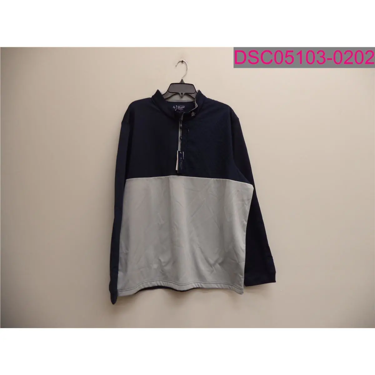 Original Penguin Quarter Zip Mixed Pullover Men`s Xxl Blue Iris Sweater