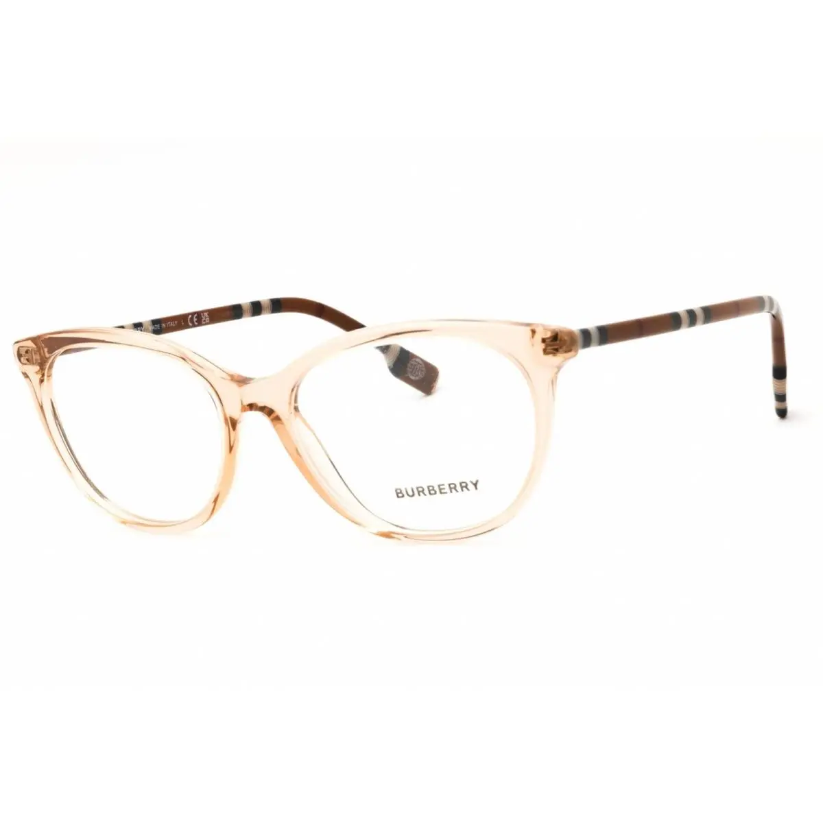 Burberry Women`s Eyeglasses Transparent Peach Acetate Oval Frame 0BE2389 4088