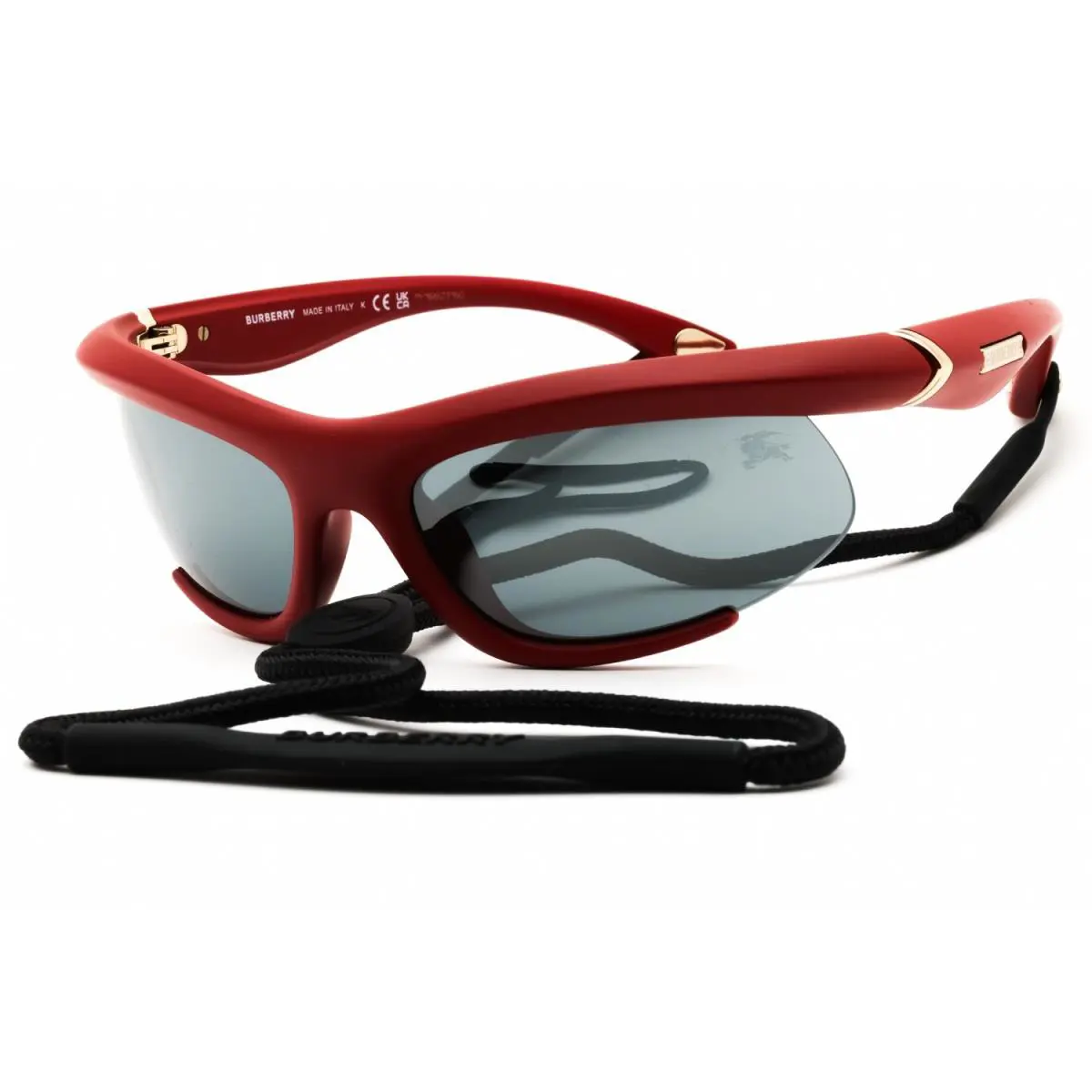 Burberry BE4462 41566G Sunglasses Bordeaux Frame Grey Mirror Black Lenses 64mm