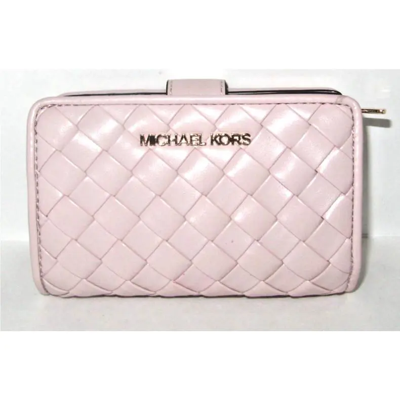 Michael Kors Jet Set Travel Medium Bifold Zip Coin Wallet Powder Blush