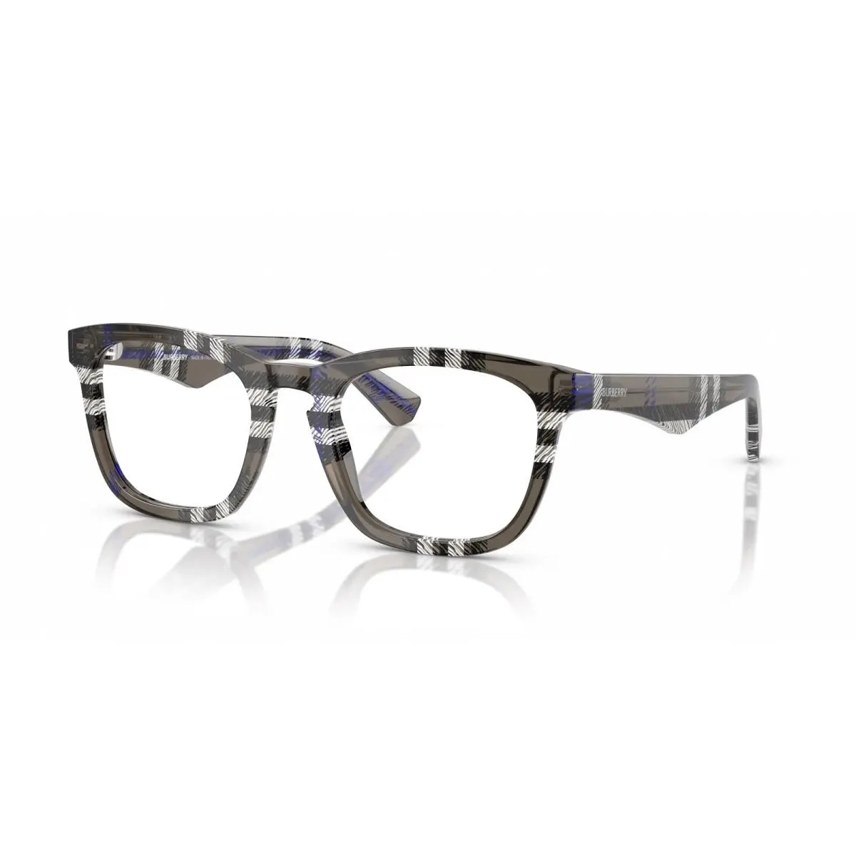 BE2417 4147 Square Eyeglasses 51mm Check Lichen / Clear Demo Lens by Burberry