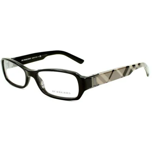 Burberry BE2082 3001 Eyeglasses 53mm Shiny Black / Clear Demo Lens