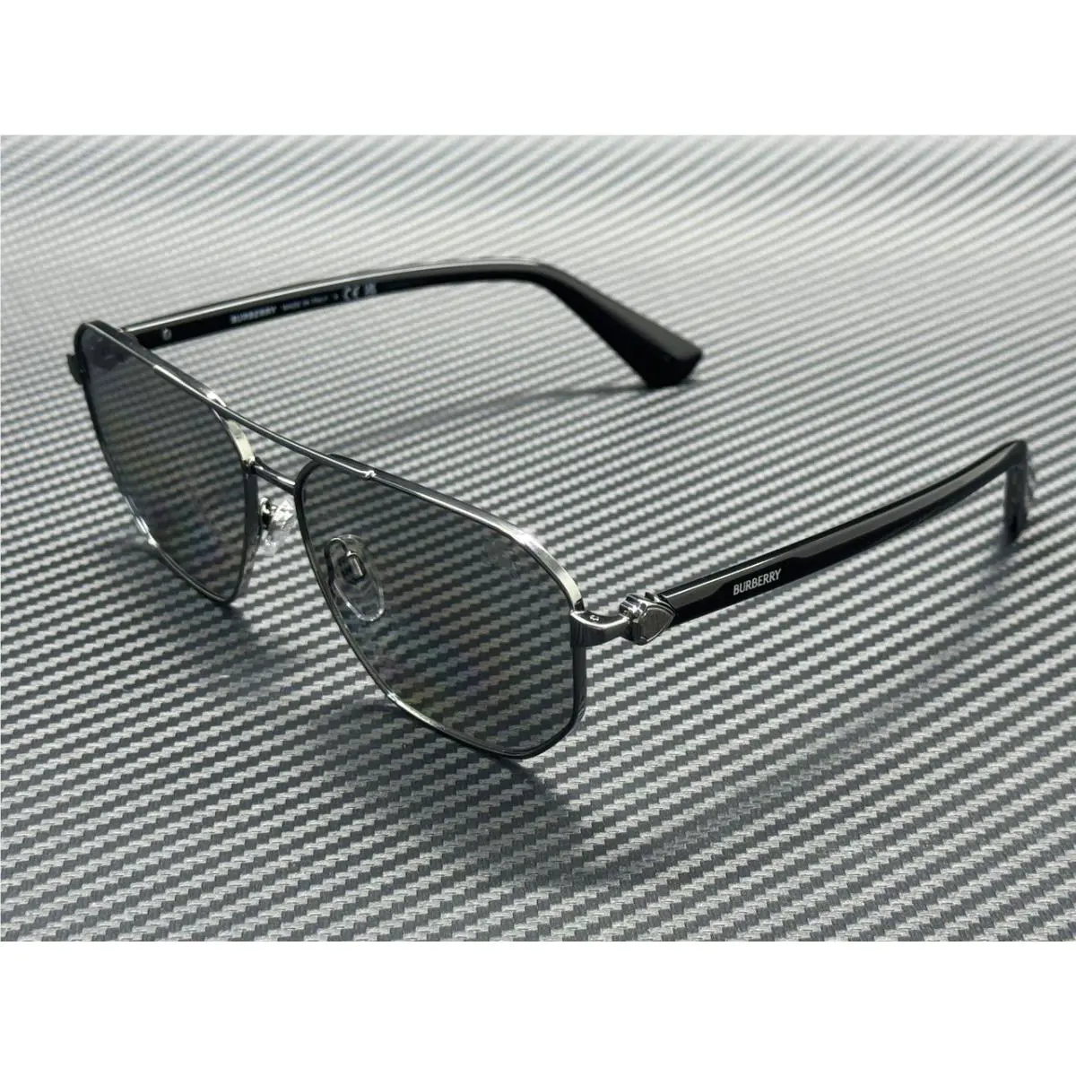 Burberry BE3166 10036G Gunmetal Grey Mirror Silver Men`s 60 mm Sunglasses