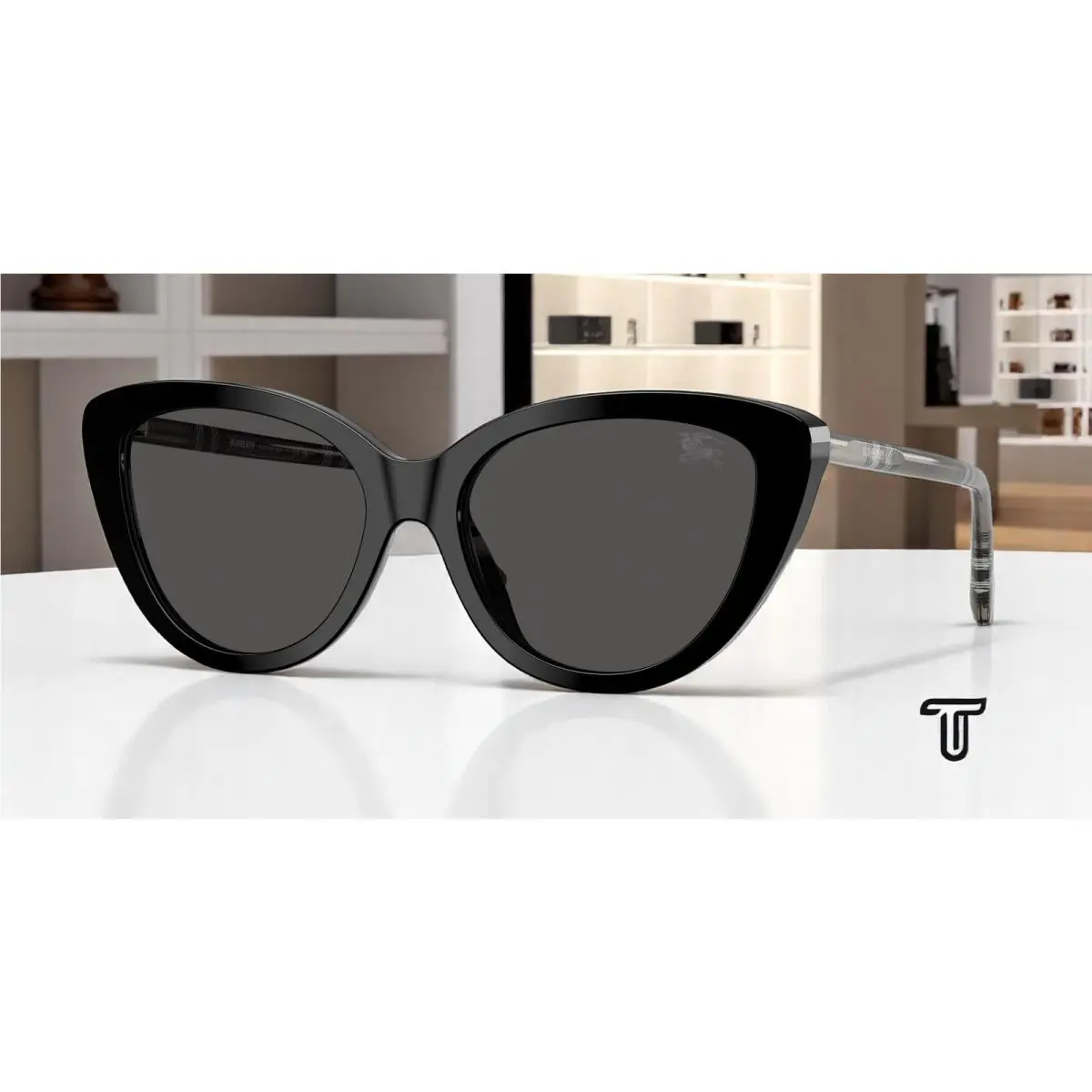 BE4457 416587 Black Dark Grey 55 mm Women`s Sunglasses by Burberry