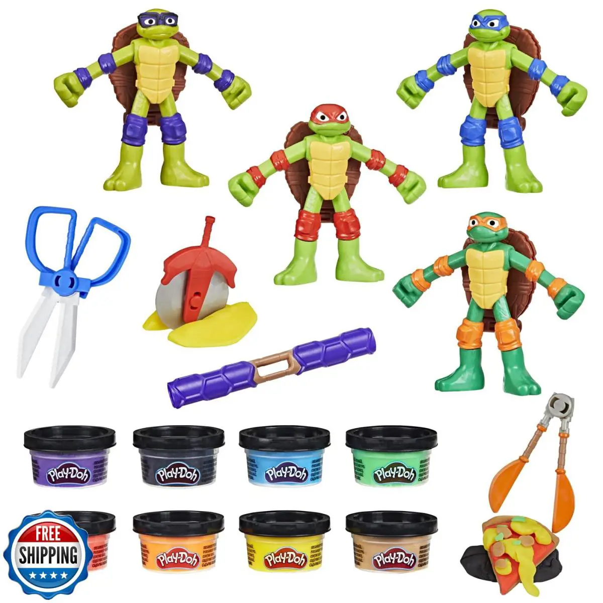 Play-doh Teenage Mutant Ninja Turtles Cowabunga Creations Bendy 4