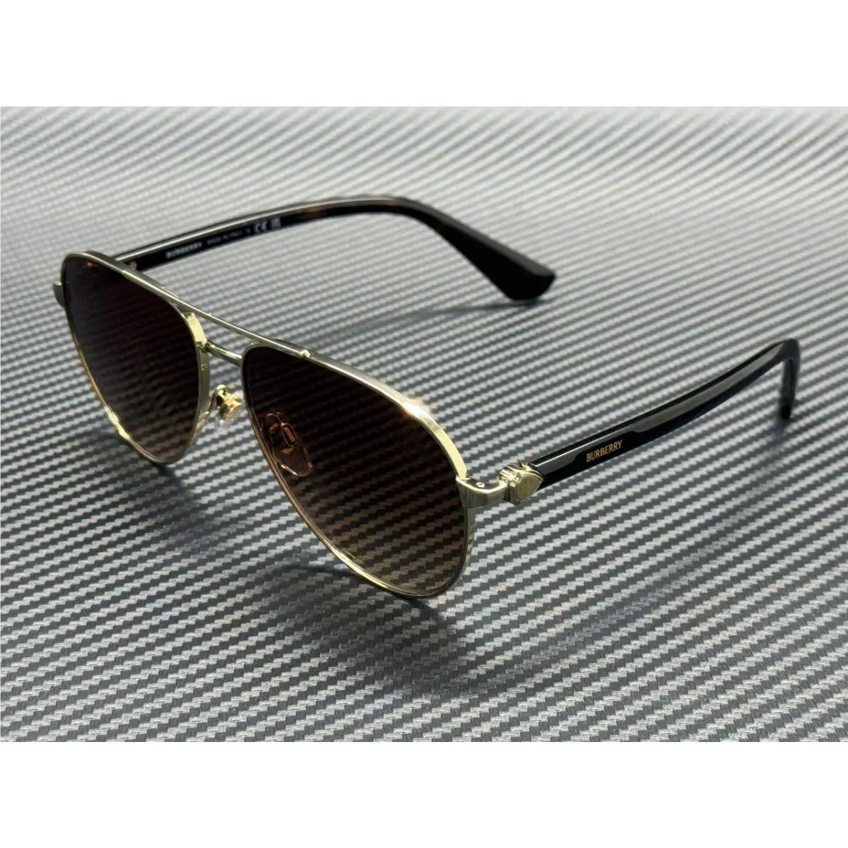 Burberry BE3167 110913 Light Gold Brown Gradient Men`s 59 mm Sunglasses