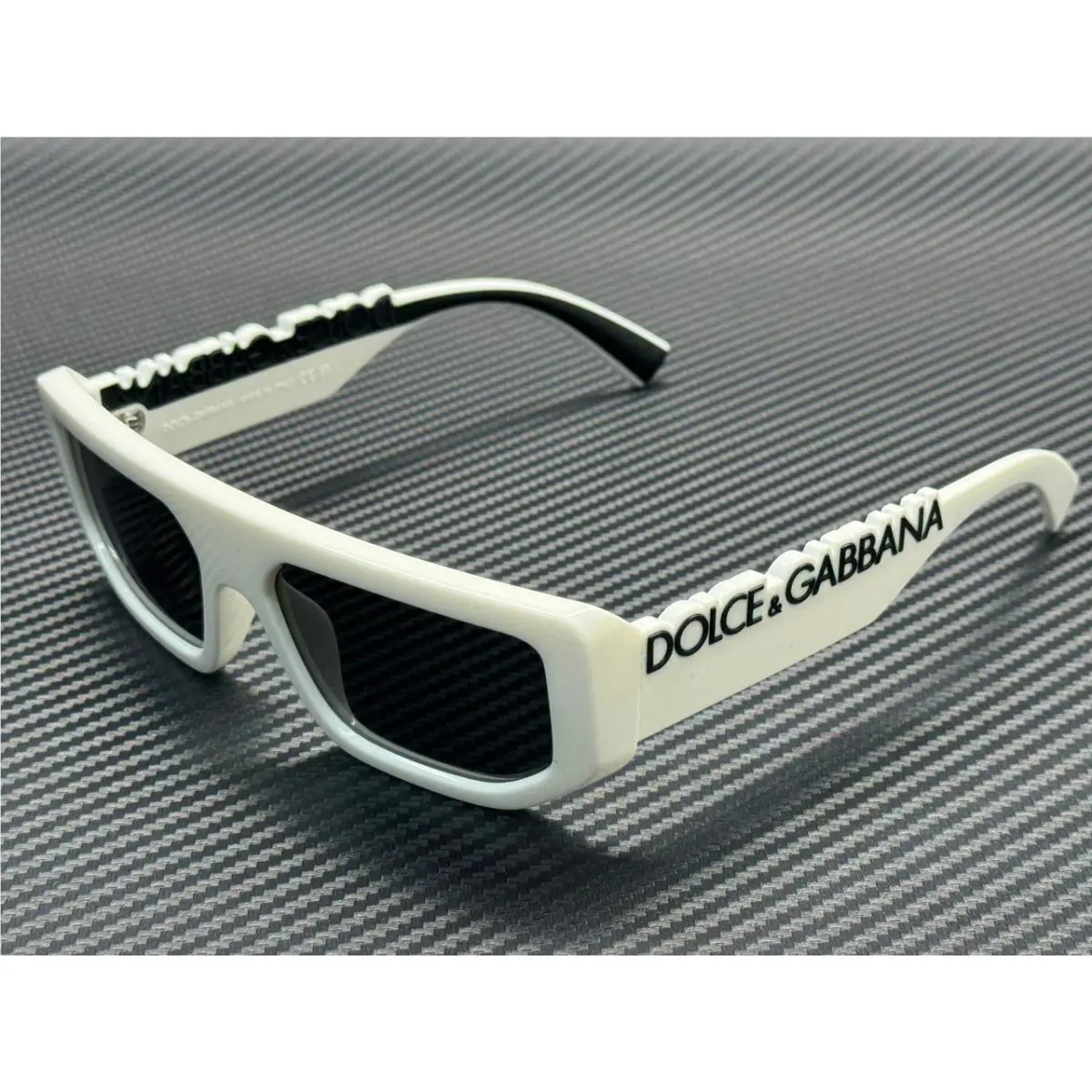 Dolce Gabbana DG6203 331287 White Dark Grey Unisex 56 mm Sunglasses