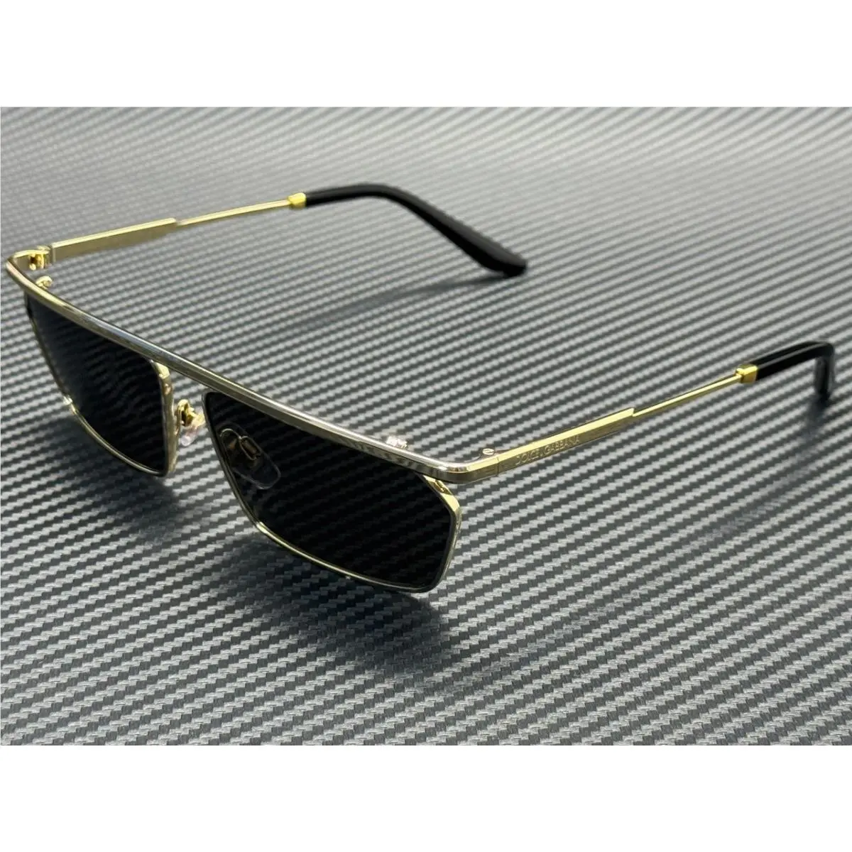 Dolce Gabbana DG2327 131387 Gold Dark Grey Men`s 60 mm Sunglasses