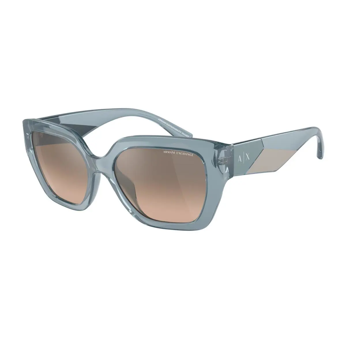 AX 4125SU Shiny Transparent Azure Clear 82408Z Sunglasses by Armani Exchange