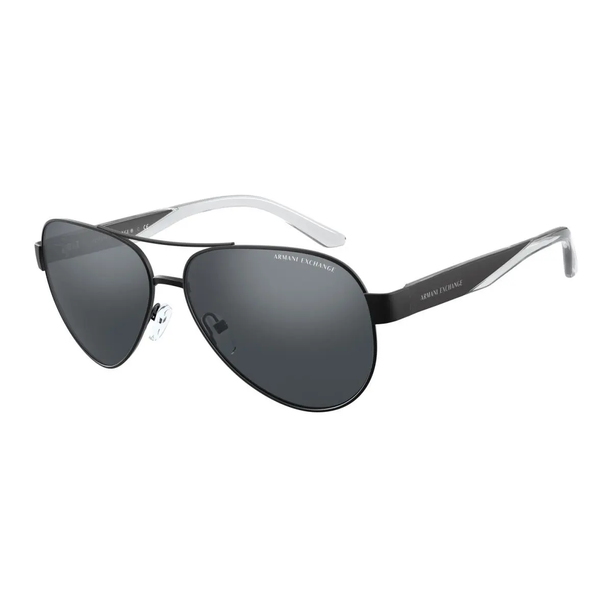 Armani Exchange AX 2034S Matte Black Mirror Black 60636G Sunglasses
