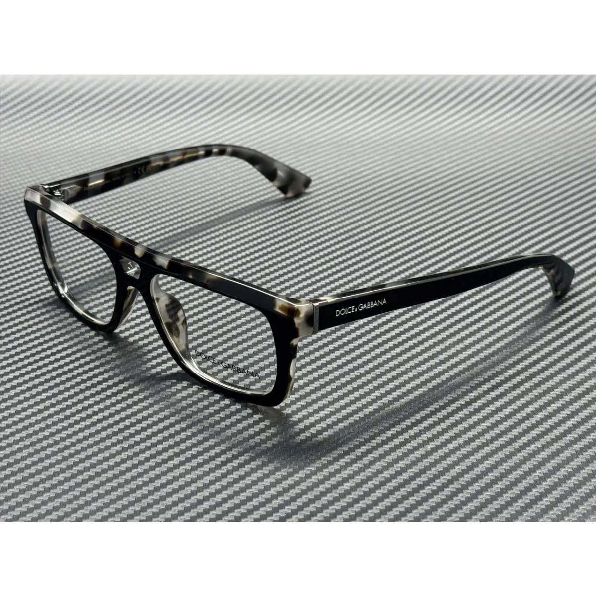 Dolce Gabbana DG3431 3403 Black on Grey Havana Men`s 56 mm Eyeglasses