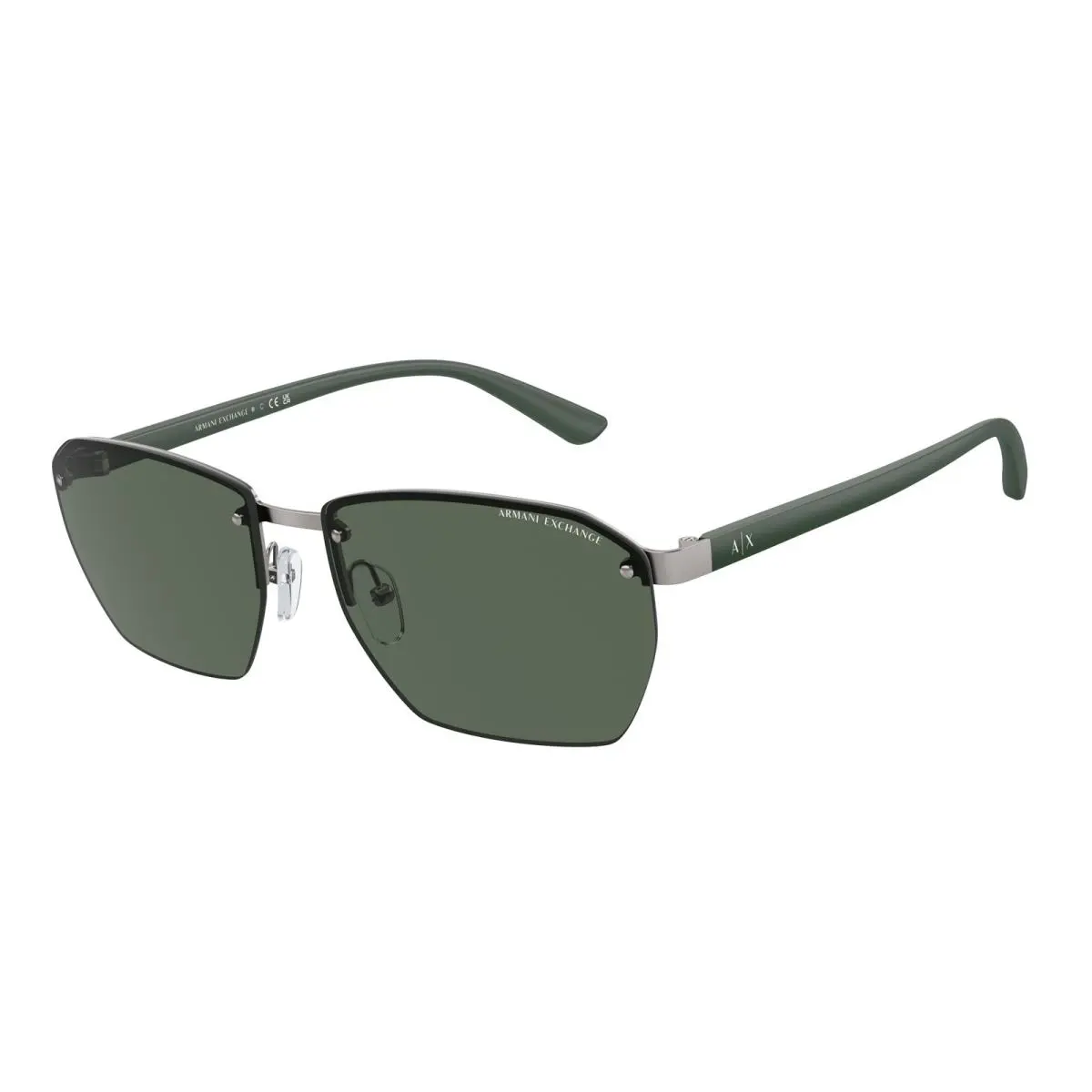 AX 2048S Matte Gunmetal Dark Green 600371 Sunglasses by Armani Exchange