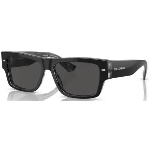 Dolce Gabbana DG4451F 340387 Sunglasses Men`s Black/grey Havana/dark Grey 55mm