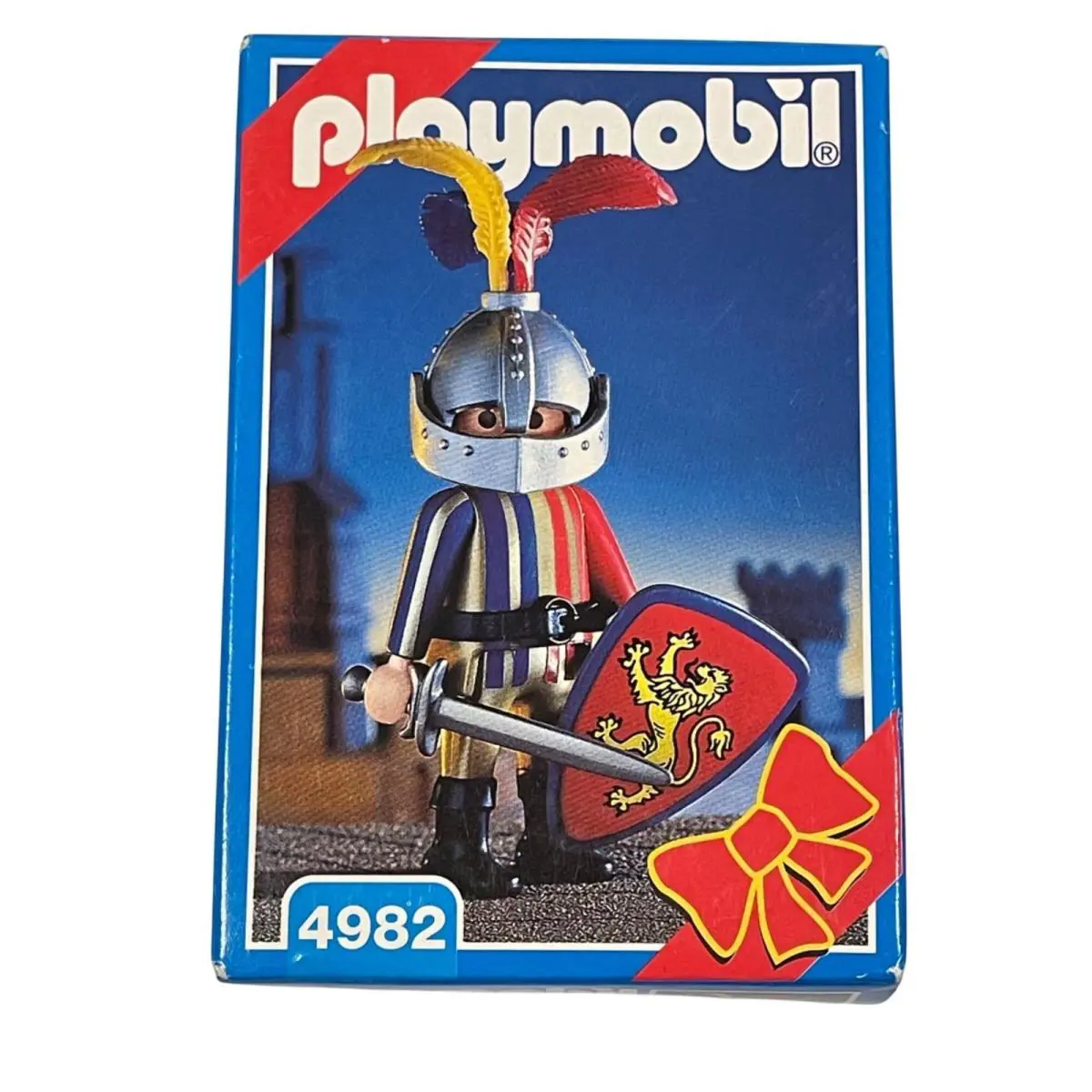 Vintage Playmobil 4982 Birthday Knight German Exclusive 1992 Red Ribbon Box