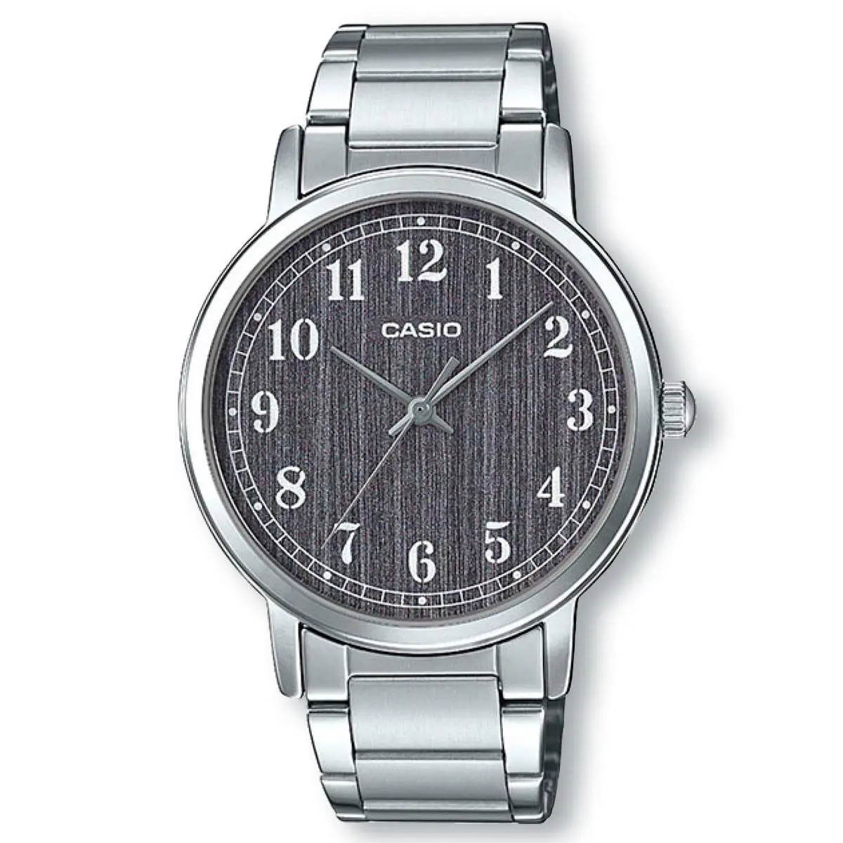Casio MTPE145D-1B Standard Analog Silver Stainless Steel Band Watch