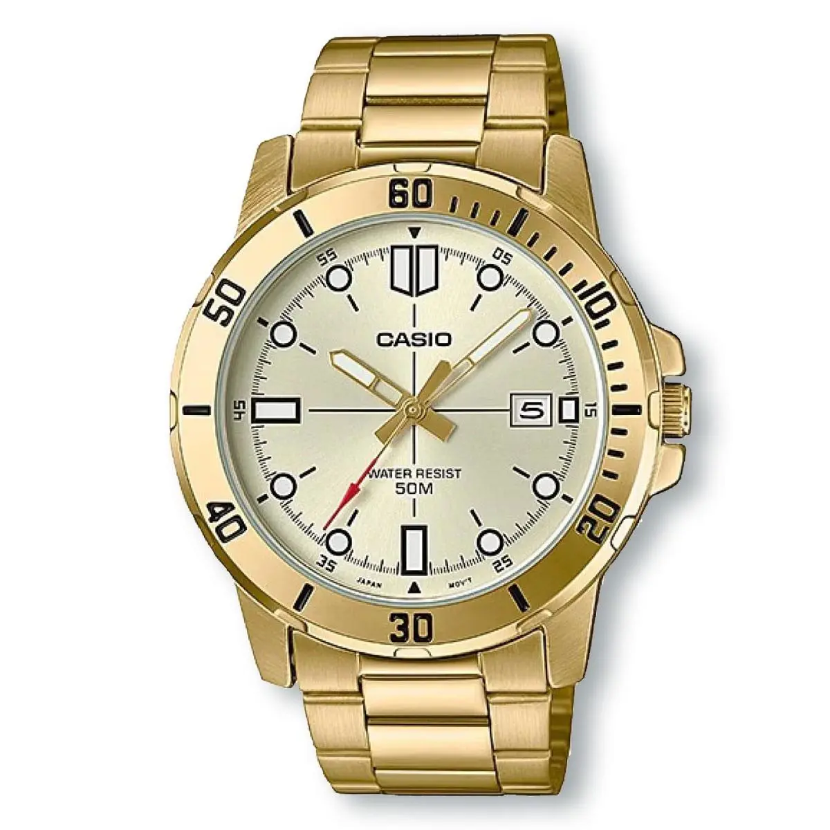 Casio Enticer MTPVD01G-9E Gold Tone Stainless Steel Casual Analog Watch