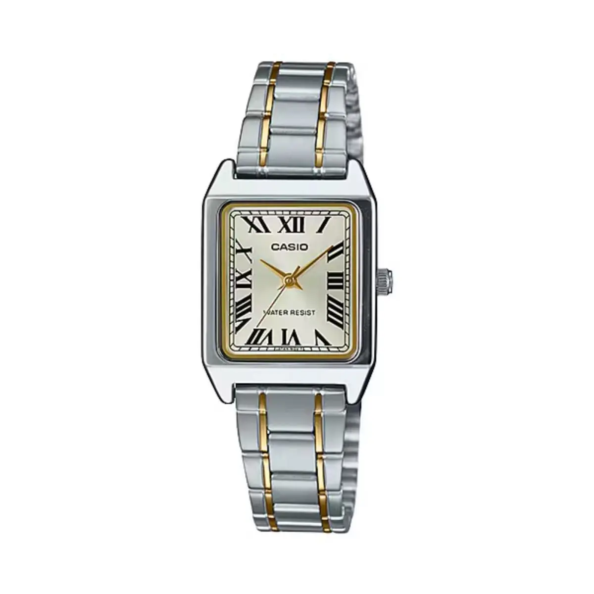Casio Women s Two Tone Rectangular Analog Watch - LTP-V007SG-9BUDF