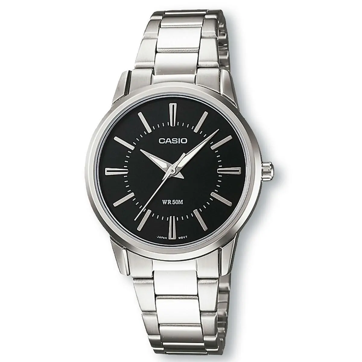 Casio Enticer LTP1303D-1A Analog Stainless Steel Casual Dress Watch Black Dial