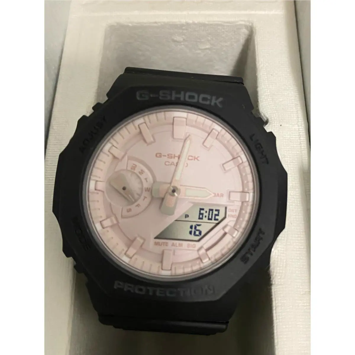G-shock GMAS2100-1A- 42 Inch- Black/pink-analog/digital-new by Casio